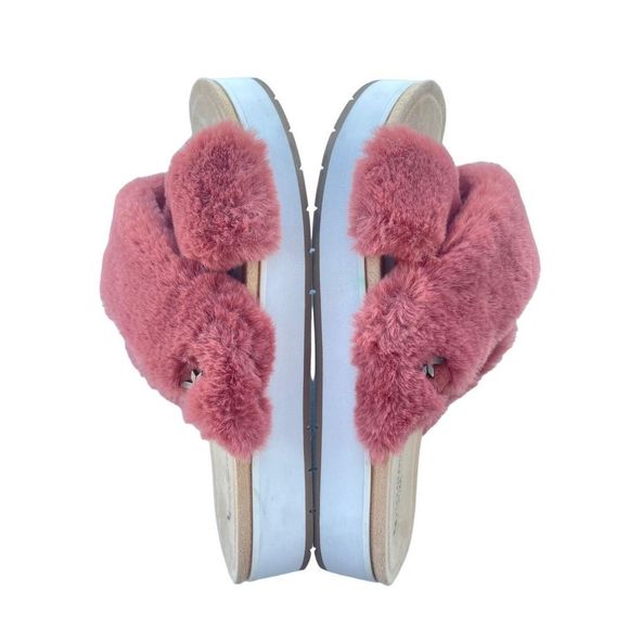 Koolaburra by UGG Pink Fuzz'n Slide Sandals Size 10 - Picture 3 of 4